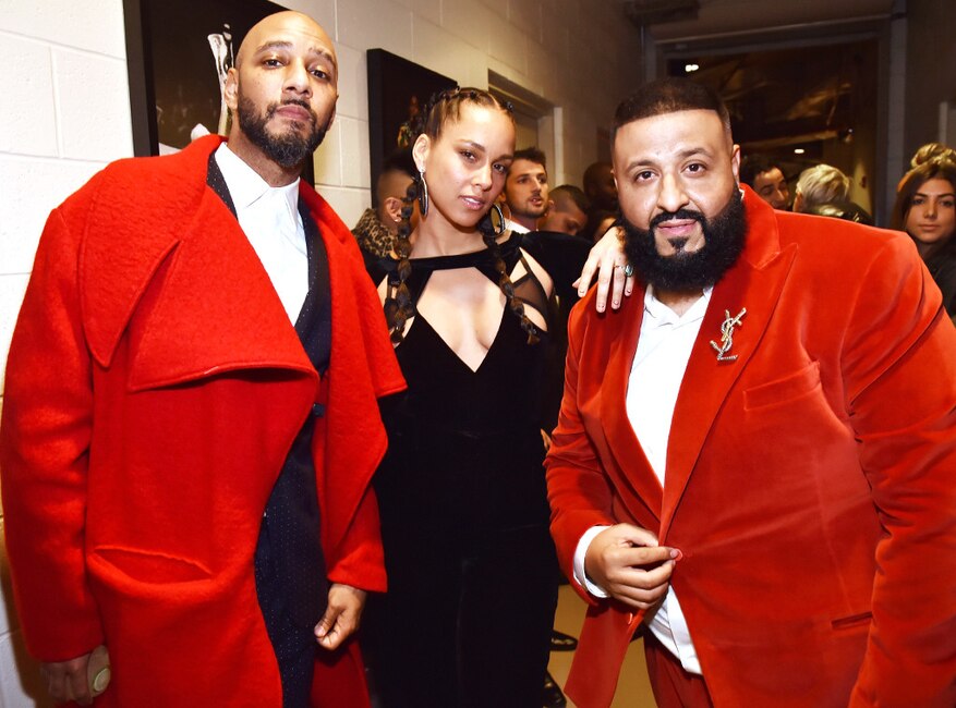 Swizz Beatz, Alicia Keys, DJ Khaled, 2018 Grammy Awards, Candids
